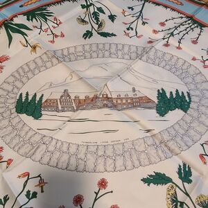 Emilio Pucci 1987 Timberline Lodge 50th Anniversary Floral Silk Scarf
